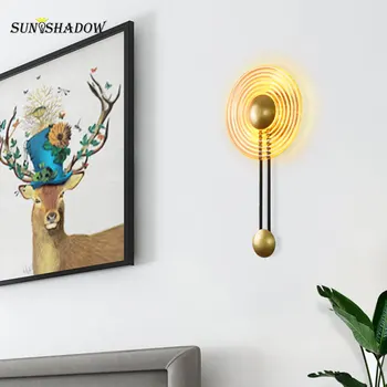 5 W Art Kreativni Moderni Led Zidna Svjetiljka Zlatno Metalne zidne Svjetiljke Zidne Lampe za Dnevni boravak, Spavaće Kabineta Noćni Svjetlo Zidne Svjetiljke