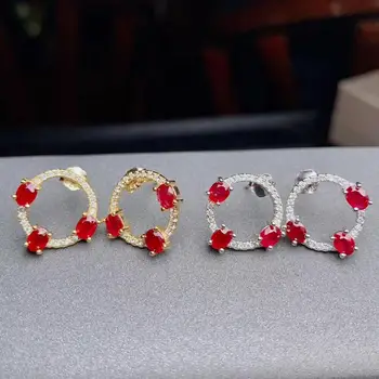 KJJEAXCMY fine jewelry prirodni rubin 925 sterling srebra za žene naušnice novi Uha Klinac podrška klasični testovi