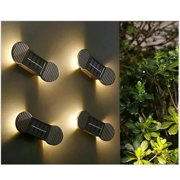 DLMH Creative Outdoor Wall Light Fixtures Modern Black Waterproof LED Lamp for Home Porch Balcony Decoration 2 Pack