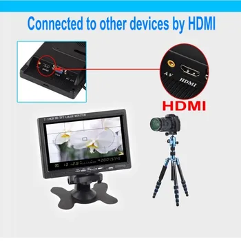 7-inčni industrijski TFT LCD monitor 1024x600 HD Svijetle Boje Auto-Monitor za video nadzor HDMI VGA AV Sučelje rearview Monitor