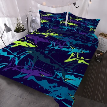 Delfin Krajolik Komplet Posteljinu 3D Print Ocean Beach Deka domaće Tekstilne Krevet Plahte Poklopac Jedna Kraljica, Kralj je Komplet Posteljinu