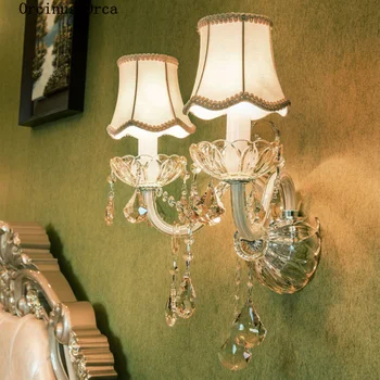 Europska romantični crystal zidne lampe dnevni boravak spavaća soba noćni lampe moderan kreativni Hotel prolaz svjetla besplatna dostava