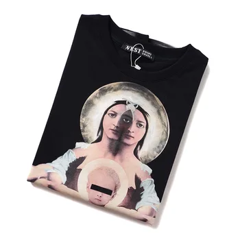 19ss New Novelty High Men Virgin Mary 3D Oil Paint T Shirts tee Shirt Hip-Hop Skateboard Ulične Pamučna t-shirts Tee Top kenye #BB2