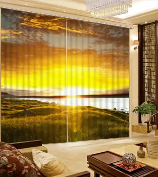 Zlatne zavjese uređenih Zavjese su Ukras Europski 3D Zavjesa Za Dnevni boravak Guste zavjese