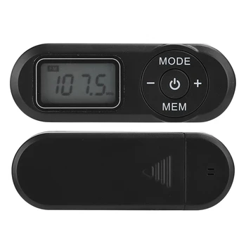 DSP Mini Portable 1.1 inch LCD Digitalni FM Radio Music Player Black with Earphonemini