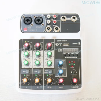 Nova Generacija MG4 Bijela Mikser 4 Kanala Bluetooth miješanje Konzole Zvuk USB PC Laptop Live DJ Karaoke Procesor