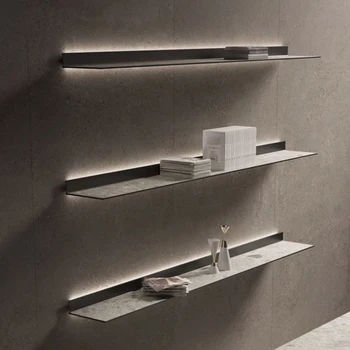Moderni minimalistički zidne lampe od kovanog željeza, односложная pregrada, polica za knjige polica, dnevni boravak zidni zidni prikaz slučaja