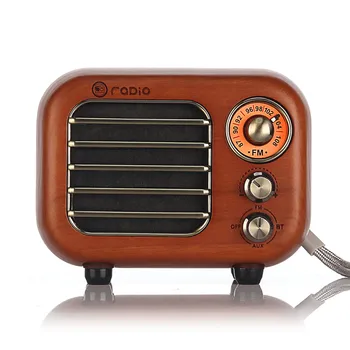 Radio Klasicni Bluetooth Zvučnik Orah Drveni FM Radio sa Staromodan Klasičnim Stilom, TF karticu i MP3 player Glasno Količina