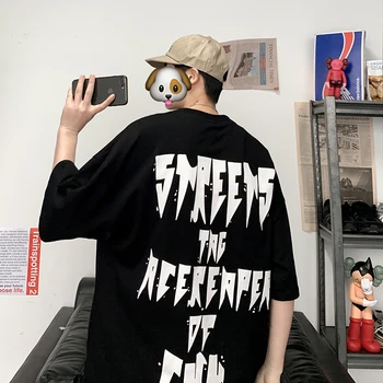 2019 Muška t-Shirt U stilu Hip-Hop Sa po cijeloj površini, Ulica Kineska Majica s Natpisom, Prevelike Ljetne Majice Harajuku, Pamučne Nove