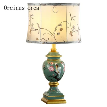 Europski stil kreativno ručno oslikana lampe za dnevni boravak noćni lampe Američka luksuzna led lampe od smole besplatna dostava