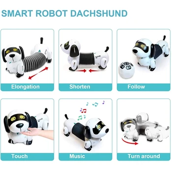 Bežični Daljinski Upravljač Robot Pas Programabilni Šetnja Lajanje Slijediti Robot Gesta Očitavanje Elektronskih Kućne Ljubimce sa Led Očima