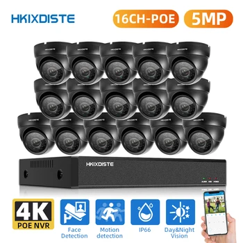 HKIXDISTE H. 265+16CH 4 DO 5MP POE NVR CCTV Kamera Sustava AI Ultra HD Vanjski Vodootporan Sigurnost IP Kamera za video Nadzor Komplet