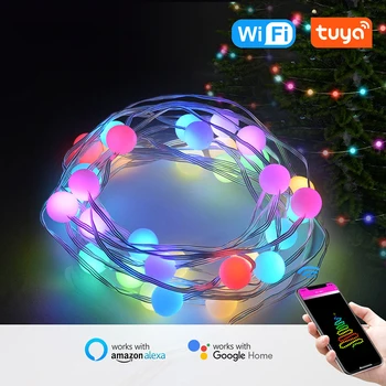 TUYA Smart Ball Color Light Christmas Indoor and Outdoor Decoration Color APP Remote Control Ball-Light String