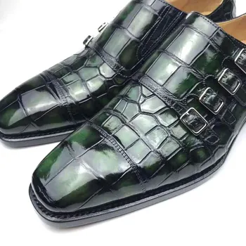 Chue new men shoes crocodile leather shoes men leather shoes wedding business leisure