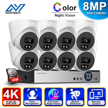 8MP CCTV Kamera Sigurnosni Sistem za automobil s DVR 8CH Unutarnji Kuća Dome Kamera za video Nadzor Sustava Kit 8 Kanala XMEYE H. 265