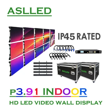 1.5 m x 2.5 m Unutarnji HD Led Ekran P3.91mm 15pcs 500x500mm Panel LED Video Wall Display With All Accessories