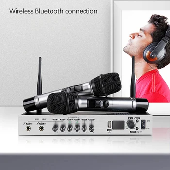 4 Kanala Audio Mikser Konzola Bežičnog Mikrofona, Zvuk će se Miješanje S Bluetooth USB Mini Dj Mikser+Bežični Karaoke SAD Nožica