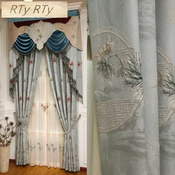 Europska luksuzna vila 3D žakard reljef Guste zavjese za dnevni boravak Kraljevski Običaj zavjese za Prozor Spavaće sobe/Kuhinje