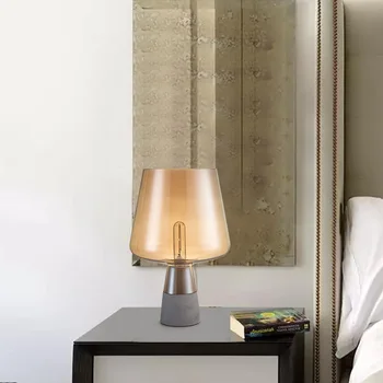 INS Kreativni Cementa Osnova Staklene Lampe Za Dnevni boravak, Spavaće Noćni Model Soba u hotelu Ukrasne Stolne Lampe