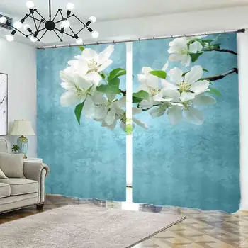Običaj Moderne Guste 3D Zavjese Moderan Dnevni boravak Spavaća soba Zavjese Soba 3D Zavjese Prozor Lijepe cvijeće