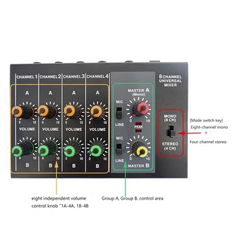 Zvučna kartica Audio Mikser Zvučna kartica Konzola Stol sučelje Sustava Dual mod 8 kanala Mono + 4 kanala Stereo (US Plug)