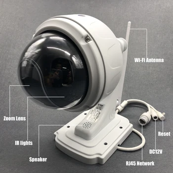 Osnovna Sigurnost Bežične IP PTZ Kamera 5X Zoom Dvosmjerni Audio HD 5MP Noćni Vid Alarm Pokreta CCTV Wifi Kamera SD Slot Za memorijske kartice