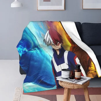 Todoroki Fire And Ice Baciti Blanket Plahte na krevet deka/ na kauč dekorativni prekrivač za djecu baciti blankets