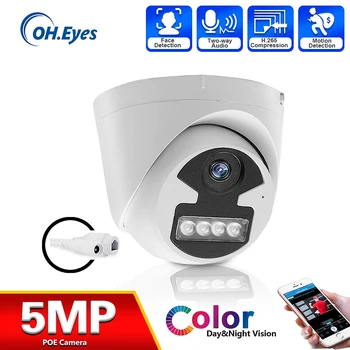 HD 5mp IP POE Kamera Dome Prepoznavanje Lica CCTV Sustav za video Nadzor Unutarnji Dvostrani Audio Pametna Kuća Skladište Sigurnost IP
