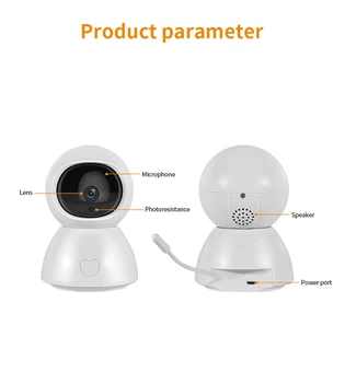 Tuya Smartlife Video Baby Monitor Camera 1080P HD Night Vision 360° PTZ Remote 2 Way Audio VOX Lullaby Record Support SD Card