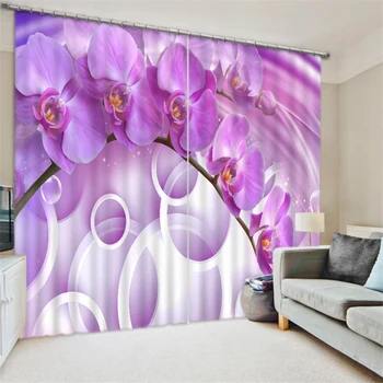Pojedinačne Velike cvijeće Luksuznih 3D Potamni Prozorskih Zavjesa Za Dnevni boravak, Spavaće Hotelske Zidne Tapiserije Cortinas