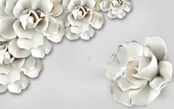 3d zavjese Bijele 3d cvjetnih Zavjesa za dnevni boravak 3D Prozorske Zavjese Za Posteljinu Tvornica dire sale Home Decoration