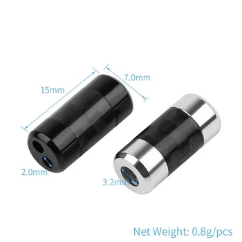 Slušalice Y Splitter 3,2 mm do 2,0 mm Karbonskih Vlakana Audio Priključak Žice Adapter HiFi Stereo Ažuriranje Slušalice Liniju Priključak za Utikač 100 kom