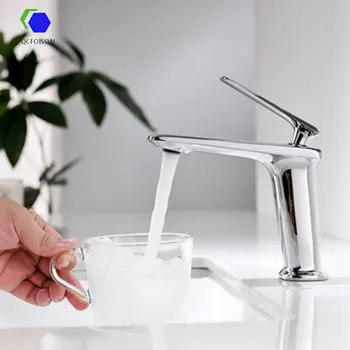 QCFOISON kupaonica krom potrošačke mikser vode za umivaonik kratkom malo prikladniji mesinga oprati ruke sisak umivaonik slavinu