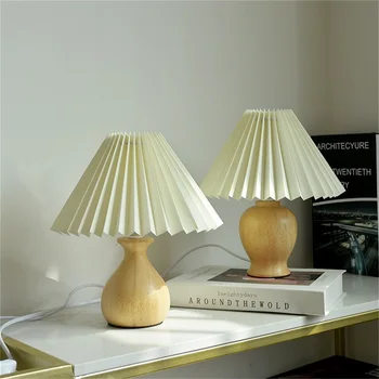 BROTHER Nordic Creative Table Lamp Mushroom Light Desk Wood LED Decorative for Home Bedroom Bar