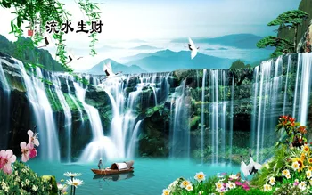 Kineski Luksuzni Zavjese falls krajolik Zavjese Zatamnjenje Za Dnevni boravak, Spavaće 3D Zavjese