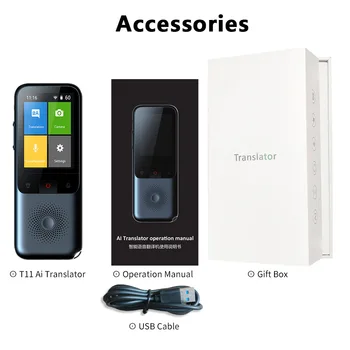 2.4 inch T11 Smart Translator 2+32G Touch Screen Real-Time Voice Photo 138 Languages Translation Portable Offline Tradutor Travel