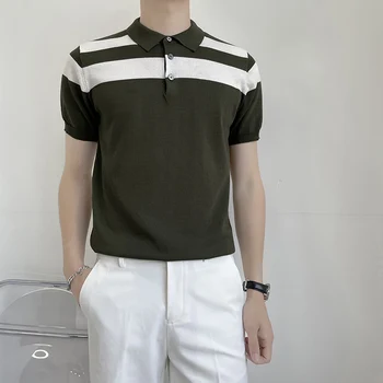 Ljetni Kukičane Košulje, POLO majice Kratkih Rukava Muške Kontrastne Korejski Moderan Poslovni Socijalni POLO Ulica Odjeća Majice Muška Odjeća