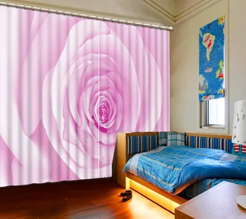 Ružičaste zavjese foto Uske Prozorske Zavjese Luksuznih 3D Zavjesa Za Dnevni boravak, Spavaće Ureda Hotela Kuće cvjetne zavjese
