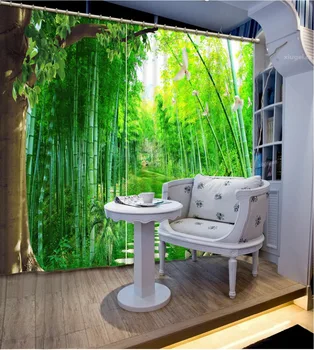 Običaj bilo koje veličine Luksuzni Europska Moderna zelene šume 3d zavjese zavjese za zamračivanje za spavaće sobe
