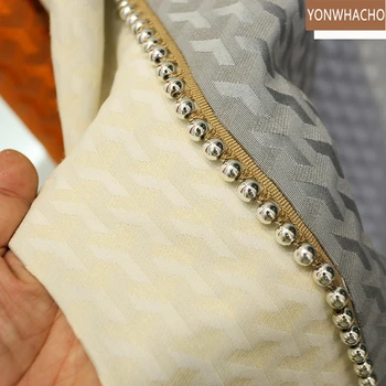 Običaj zavjese moderan luksuz tamna jacquard zanat jednostavan skandinavski dnevni boravak siva tkanina, zavjese za zamračivanje tila zavjese B520