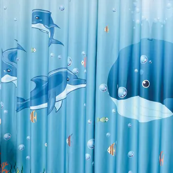 Pojedinačni Nalog 2x Ovo Kućište Dječje Dječje Dnevni boravak Zavjese Izlog Poklopac 200x260 cm Delfin More Ocean Blue